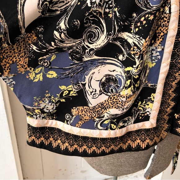 Free People Catch Me If You Can Bohemian Leopard Cat Novelty Print Top Blouse - Picture 8 of 16